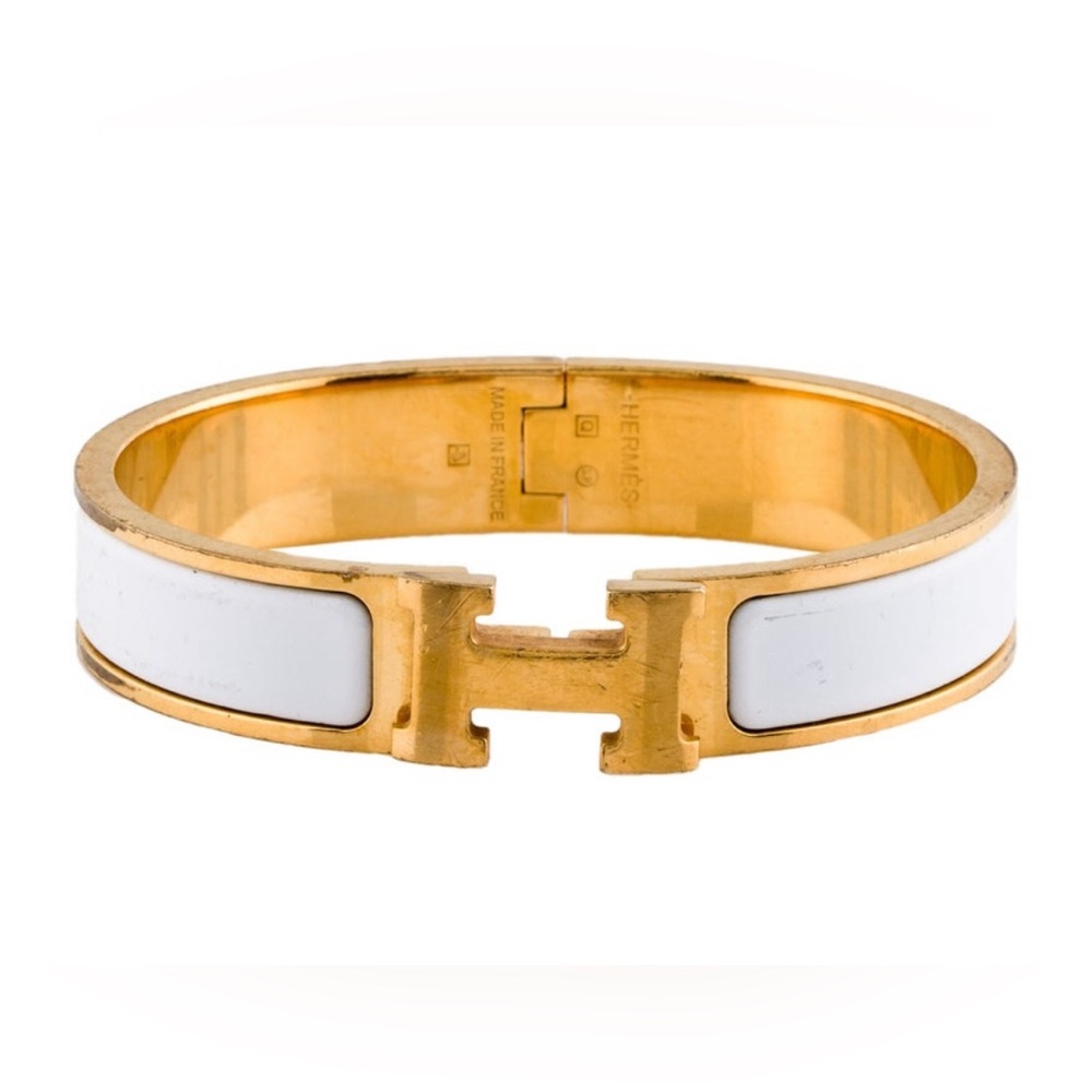 Hermes Gold and White Bracelet